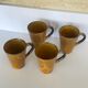 4 tasses à café mugs en céramique émaillée Vallauris a.e gitma