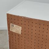 Blue and white chest of drawers by Drevopodnik Brno 1960