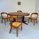 Set of 4 Baumann chairs, Gondola model, wood and cane, 70s