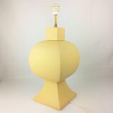 Ceramic lamp, pastel yellow Charolles earthenware 1980