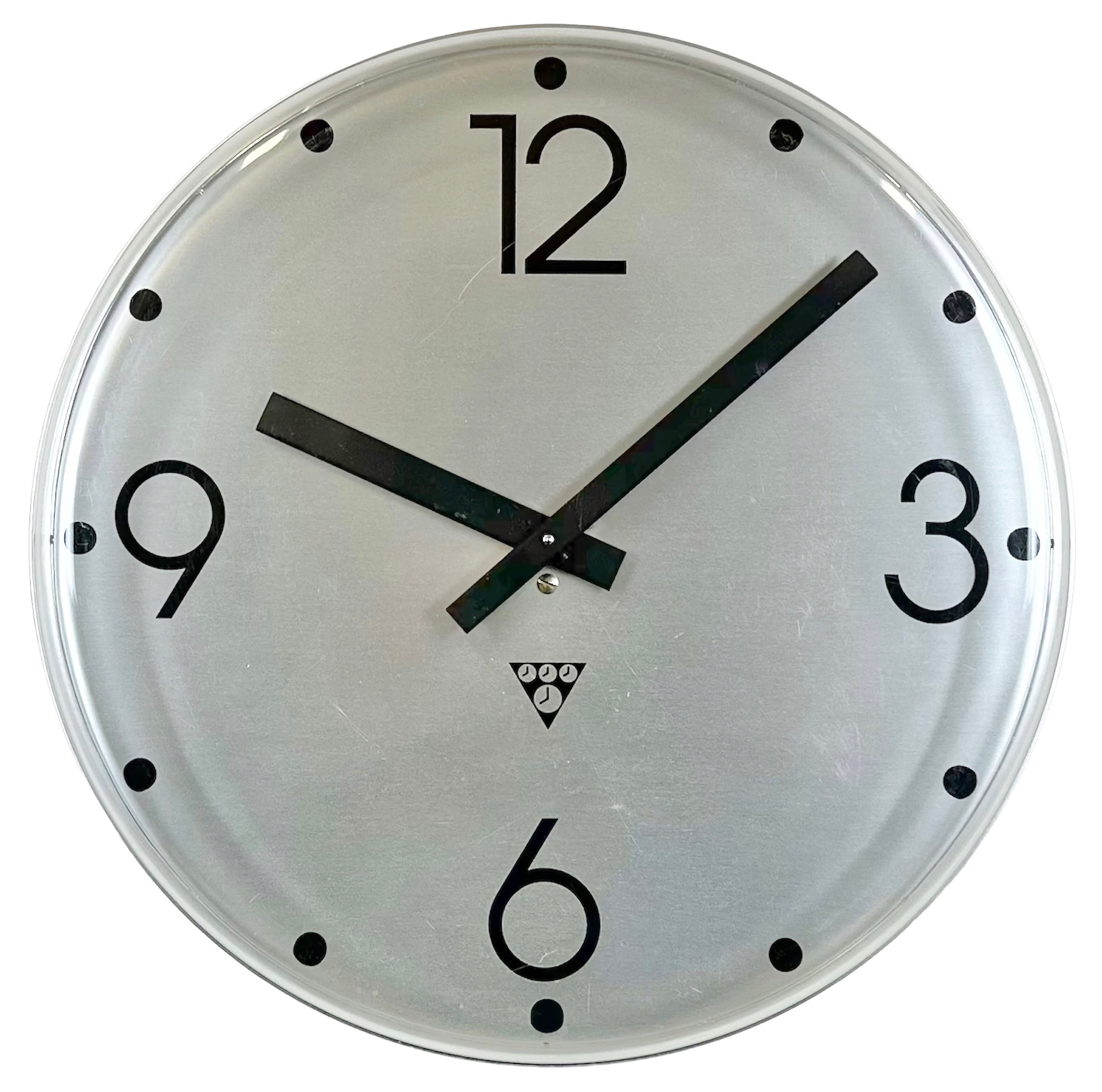 Vintage Office Wall Clock from Pragotron, 1980s