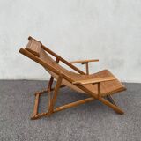 Folding bamboo lounge chair from the early 20th century