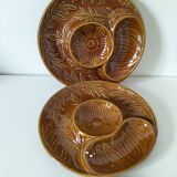 Trio of vintage Sela Portugal barbotine plates from the 60s