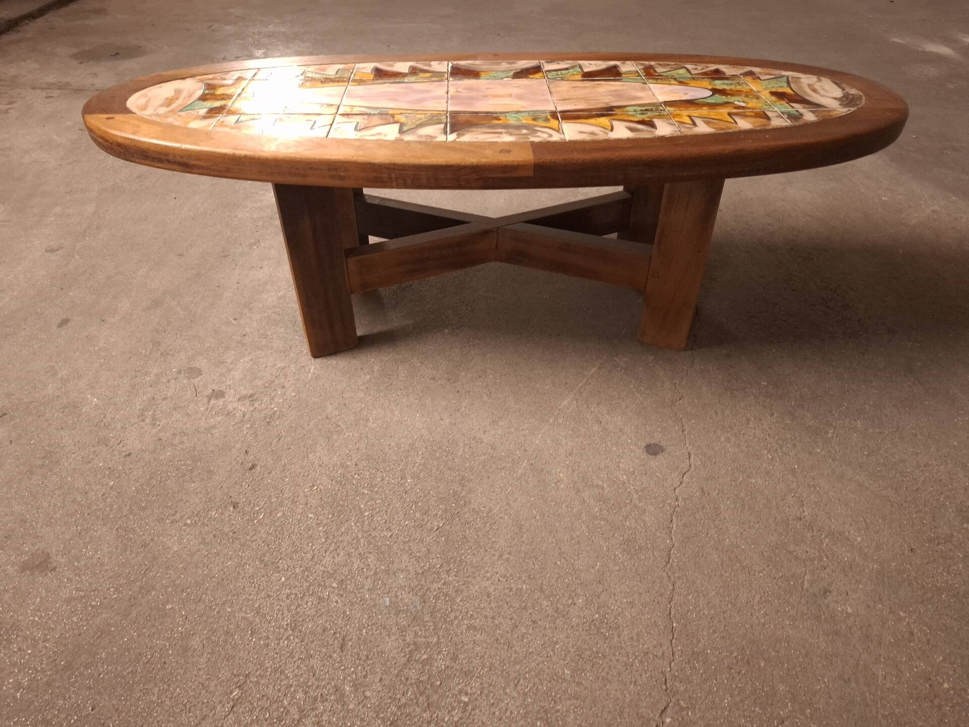 Ceramic coffee table, Vallauris, Gustave Reynaud
