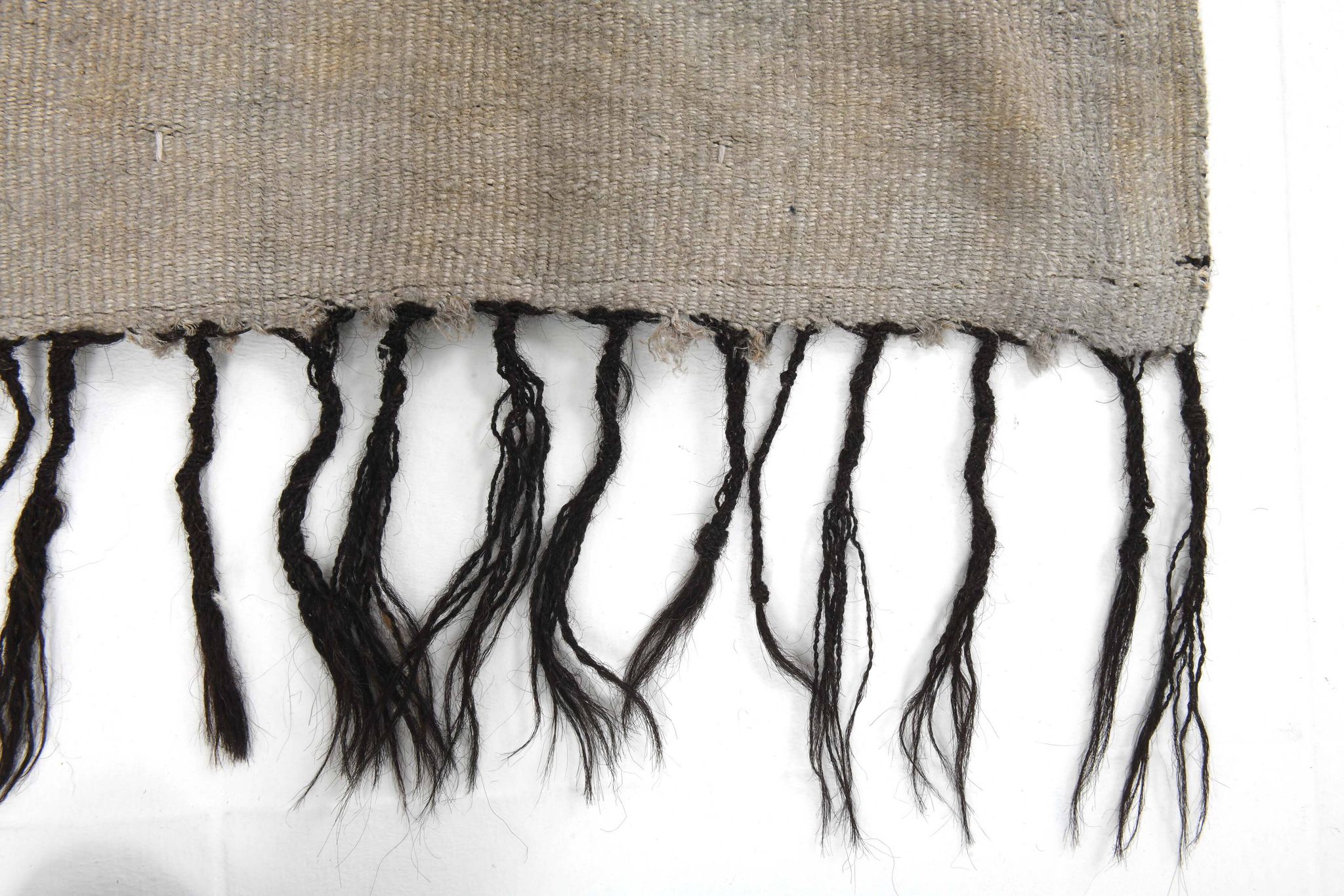 Dirty Gray & Black Hemp Kilim Rug, 161x235Cm