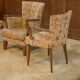 Set of 2 Bridge armchairs and one armchair attributed to Jules Leleu from the 1930s.