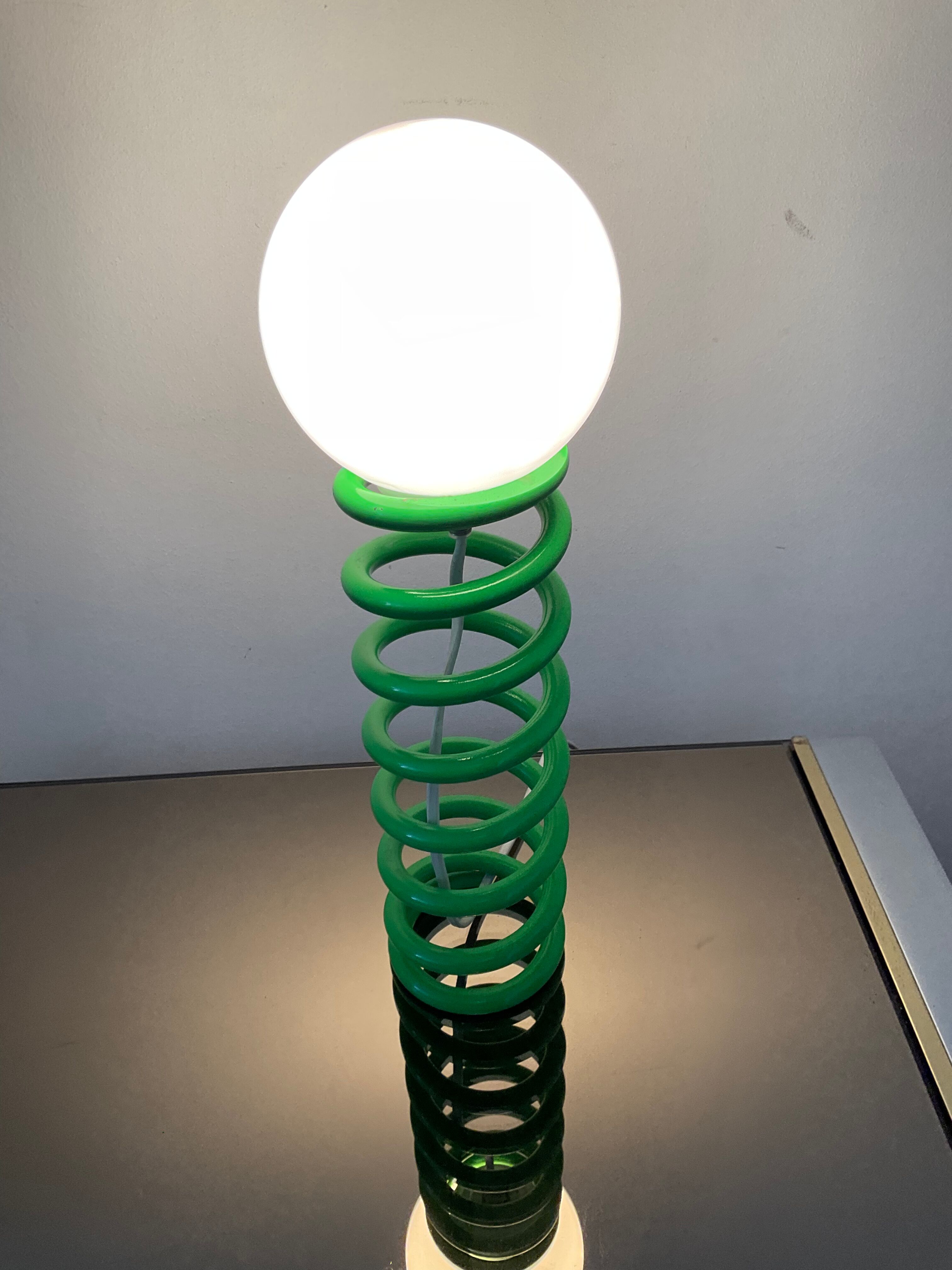 Vintage resort lamp in metal and opaline