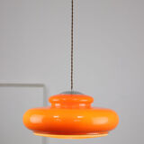 Mid-century acrylic italian orange pendant lamp
