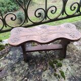 Banc art populaire en bois sculpté