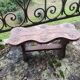 Carved wooden folk art bench