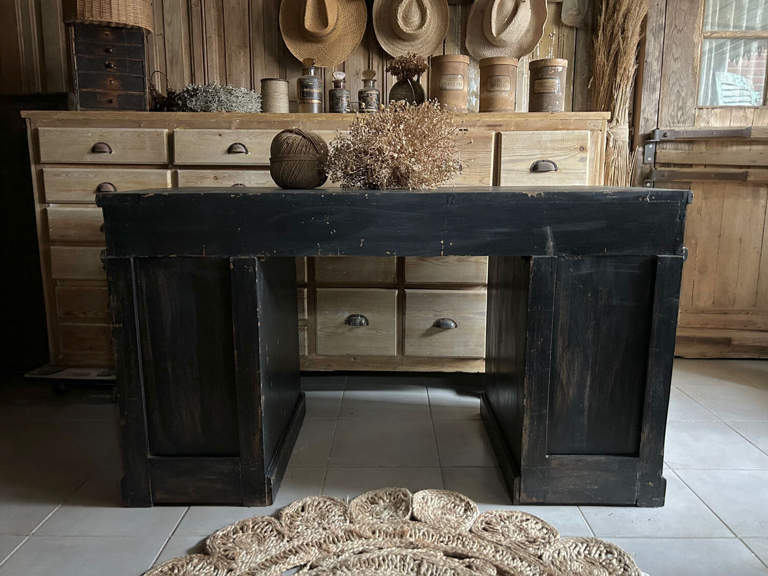 Antique desk, washbasin unit
