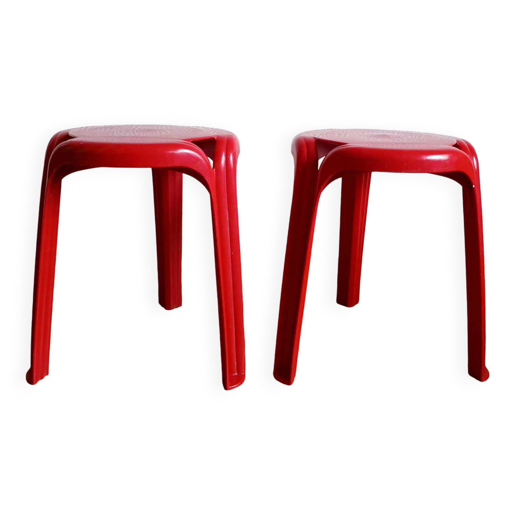 Pair of Stamp stools by Henry Massonnet, circa 1970.