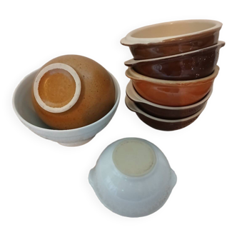 8 mismatched antique bowls