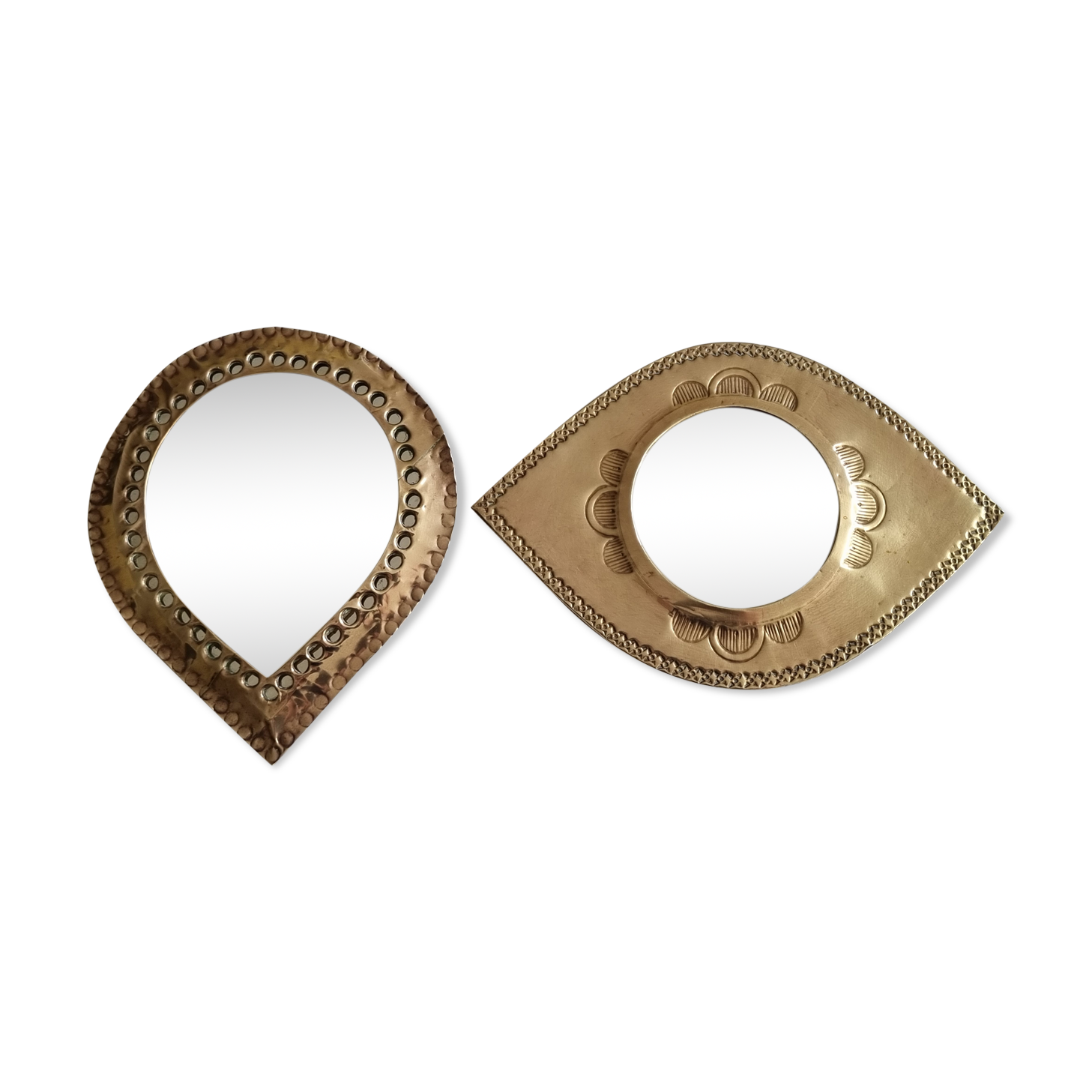 Set of two vintage Moroccan mirrors, 19 cm