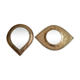Set of two vintage Moroccan mirrors, 19 cm