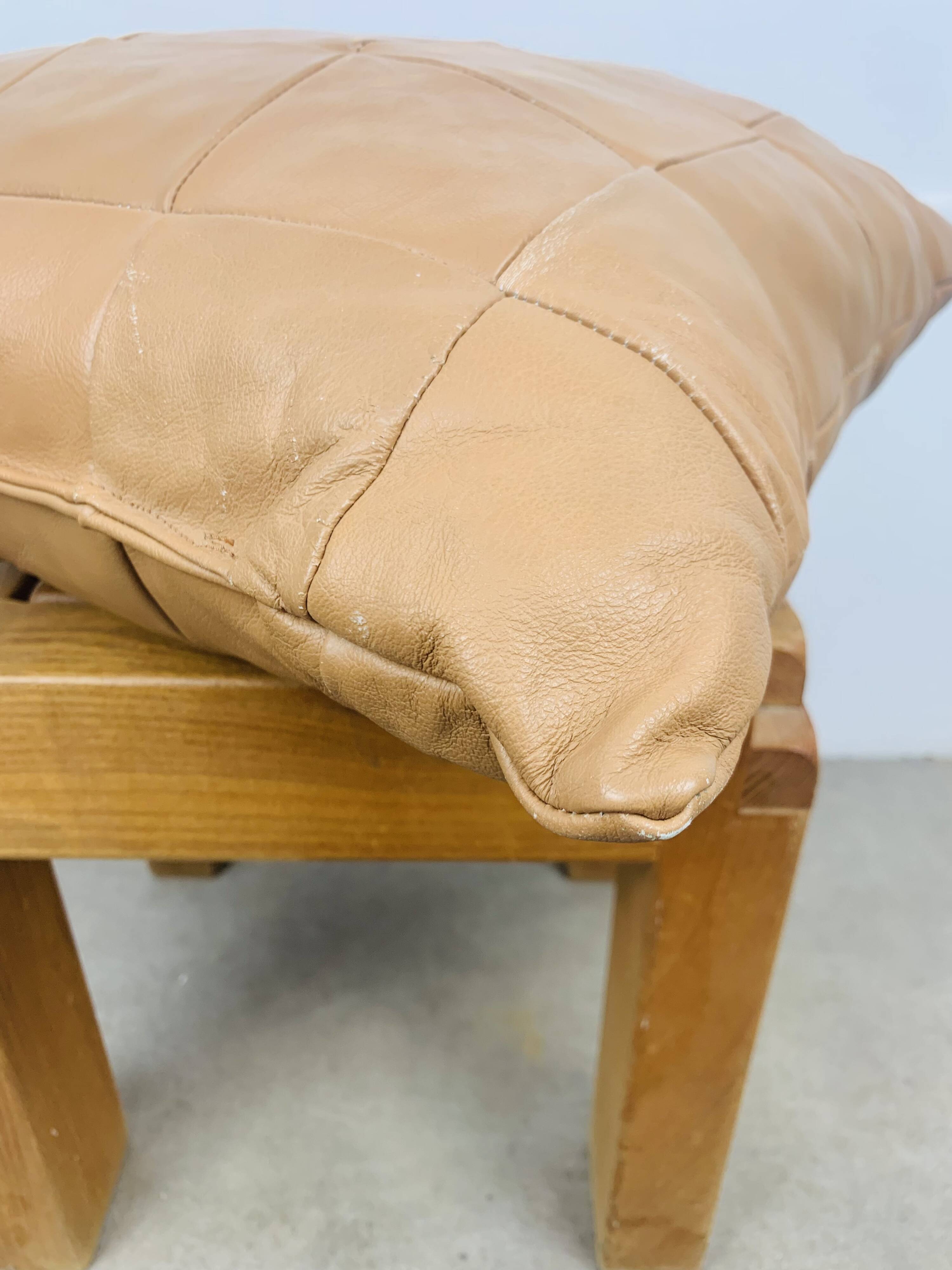 Vintage patchwork leather cushion