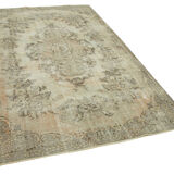 Anatolian handwoven vintage 1970s beige carpet 160 cm x 264 cm