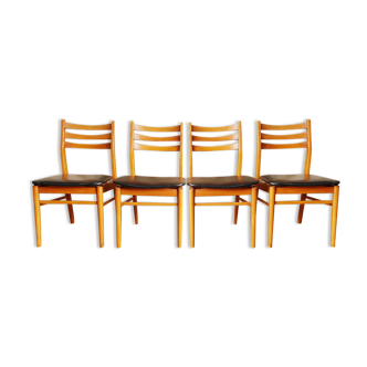 Set de 4 chaises scandinave vintage