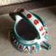 Ancien pichet en céramique polychrome Fazio Vallauris, vintage années 60-70