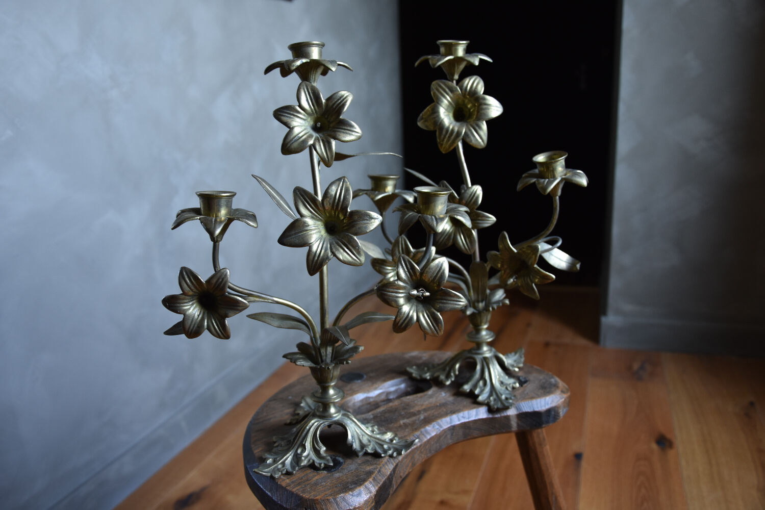 Brass candle holders