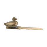 Vintage gold brass paper cutter