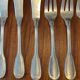 6 forks and 6 fish knives in silver-plated metal, Filet model 1950