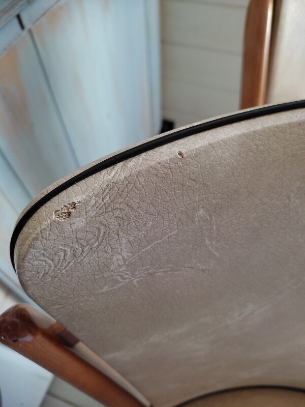 Chairs wood and imitation leather seated year 60