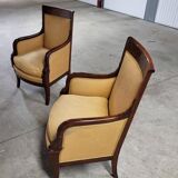 For sale pair of Bergère armchairs from the early 19th century in mahogany