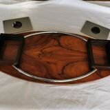 Art Deco tray in solid walnut and ebony