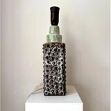 Lampfoot table lamp in stoneware with dots and relief from PM Keramik, Denmark, 1970s