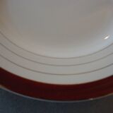 Round serving platter in opaque porcelain, digoin sarreguemines pasteur