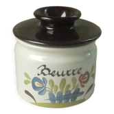 Water butter dish in faiece desvres gabriel fourmaintreau decor chaumiere