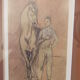 Lithograph after Picasso young man and horse, glass frame after gouache 1906 painter spain