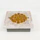 Architectural 1970s wall lamps in hammered glass and cement (2 available)