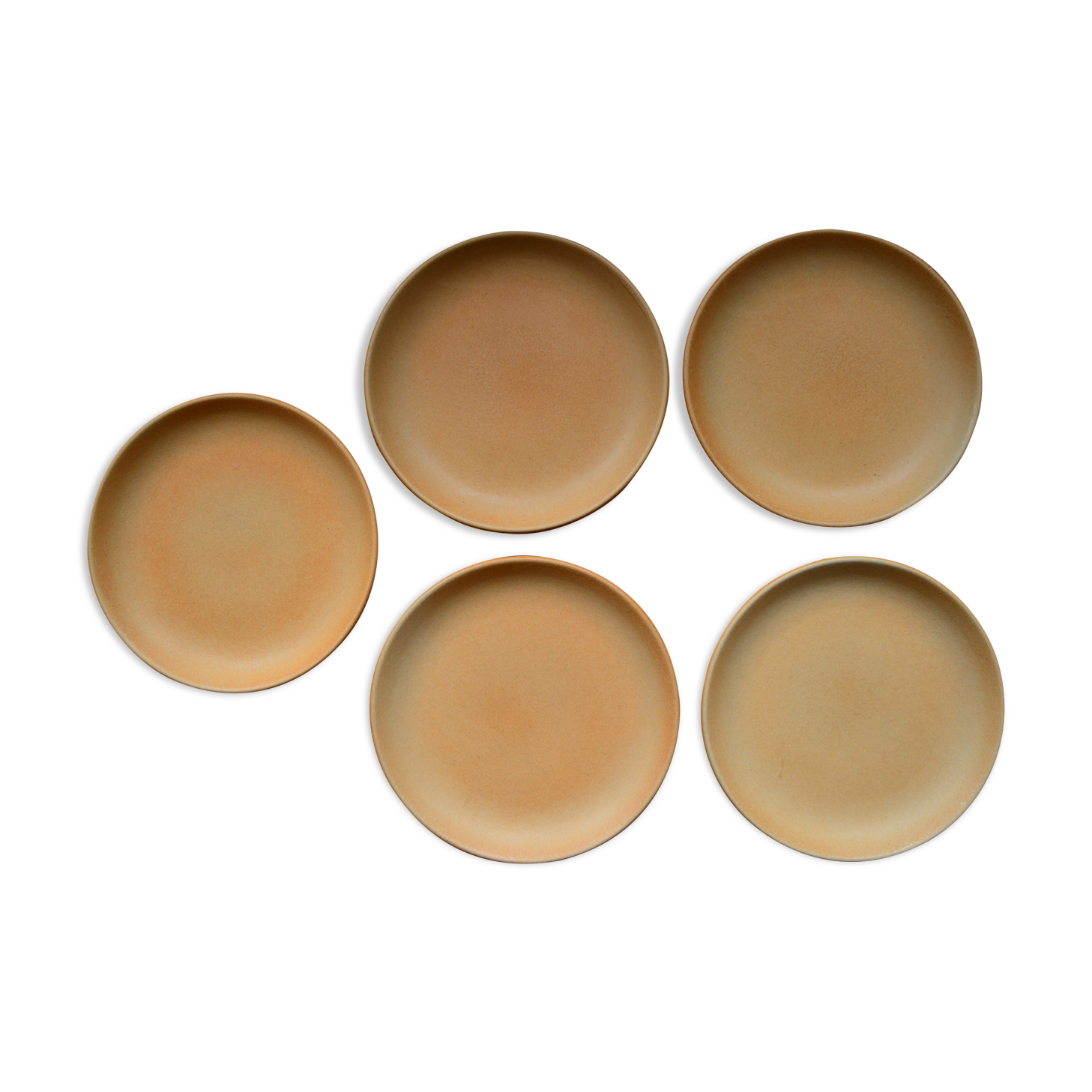 Lot de 5 grandes assiettes plates en grès