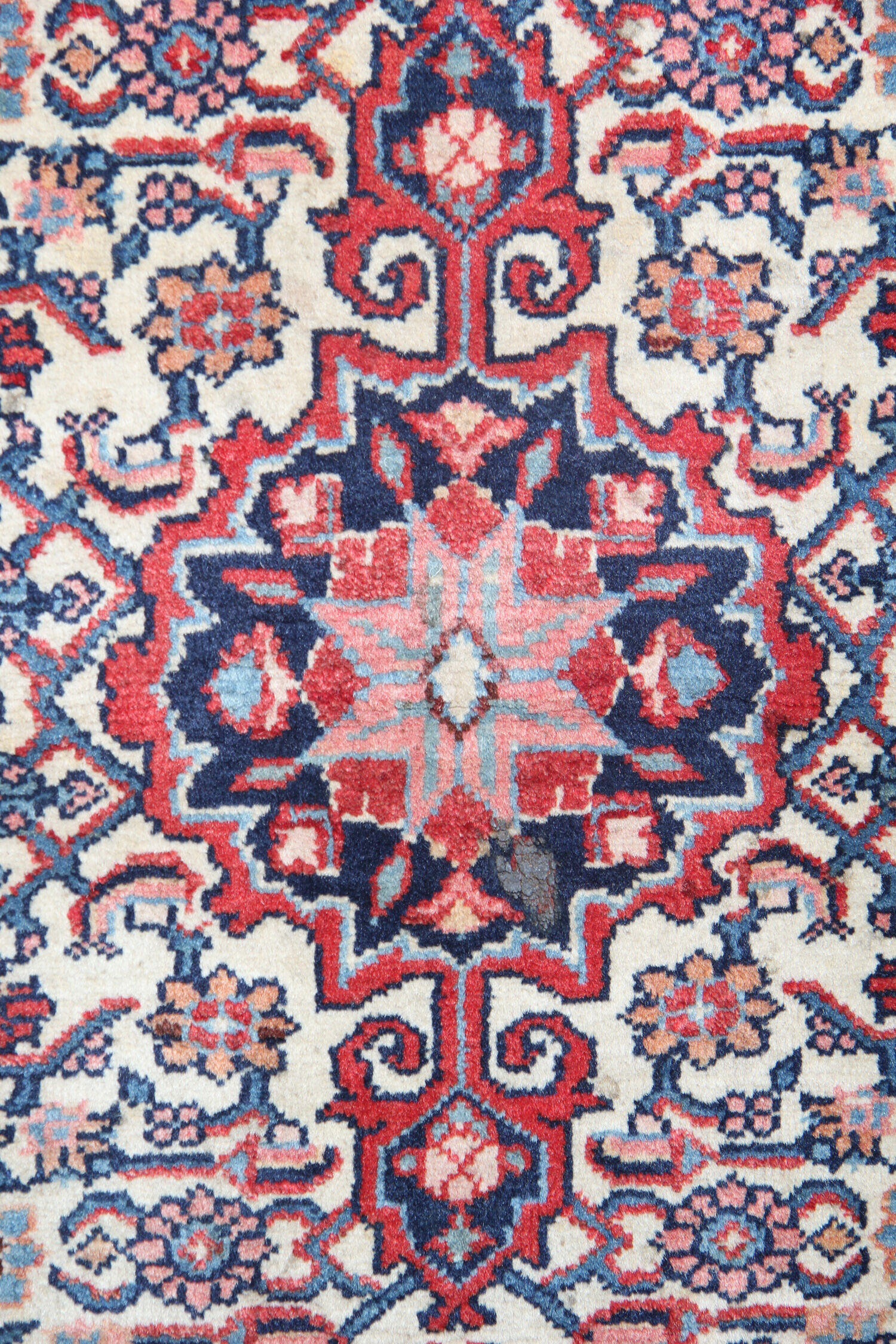Handmade Persian Rug Antique Sarough Carpet 62x103cm