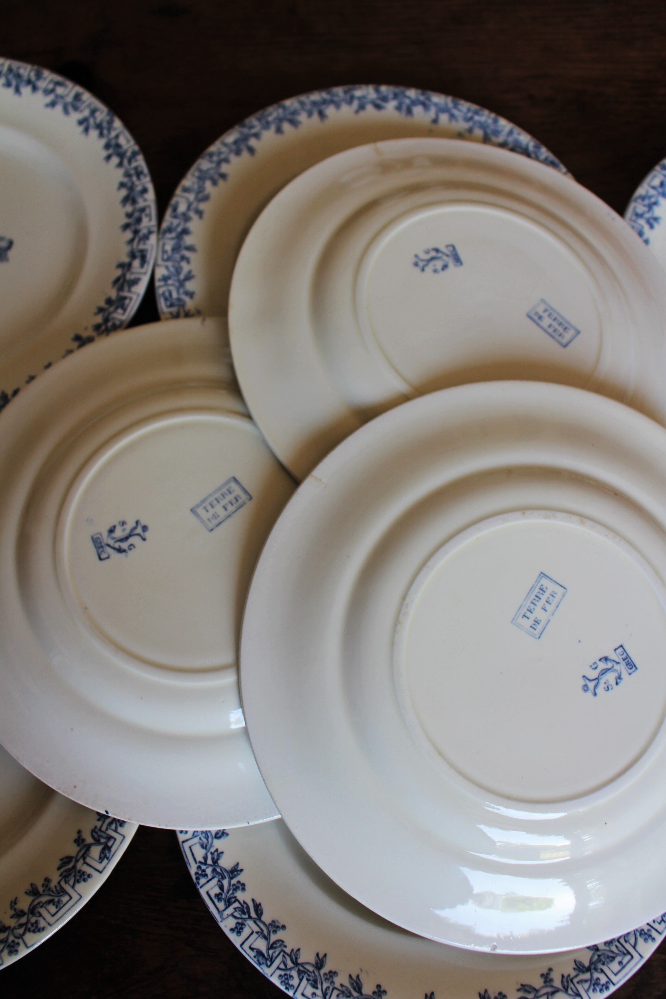 Lot 12 flat plates Iron Earth Blue Clairefontaine Greek