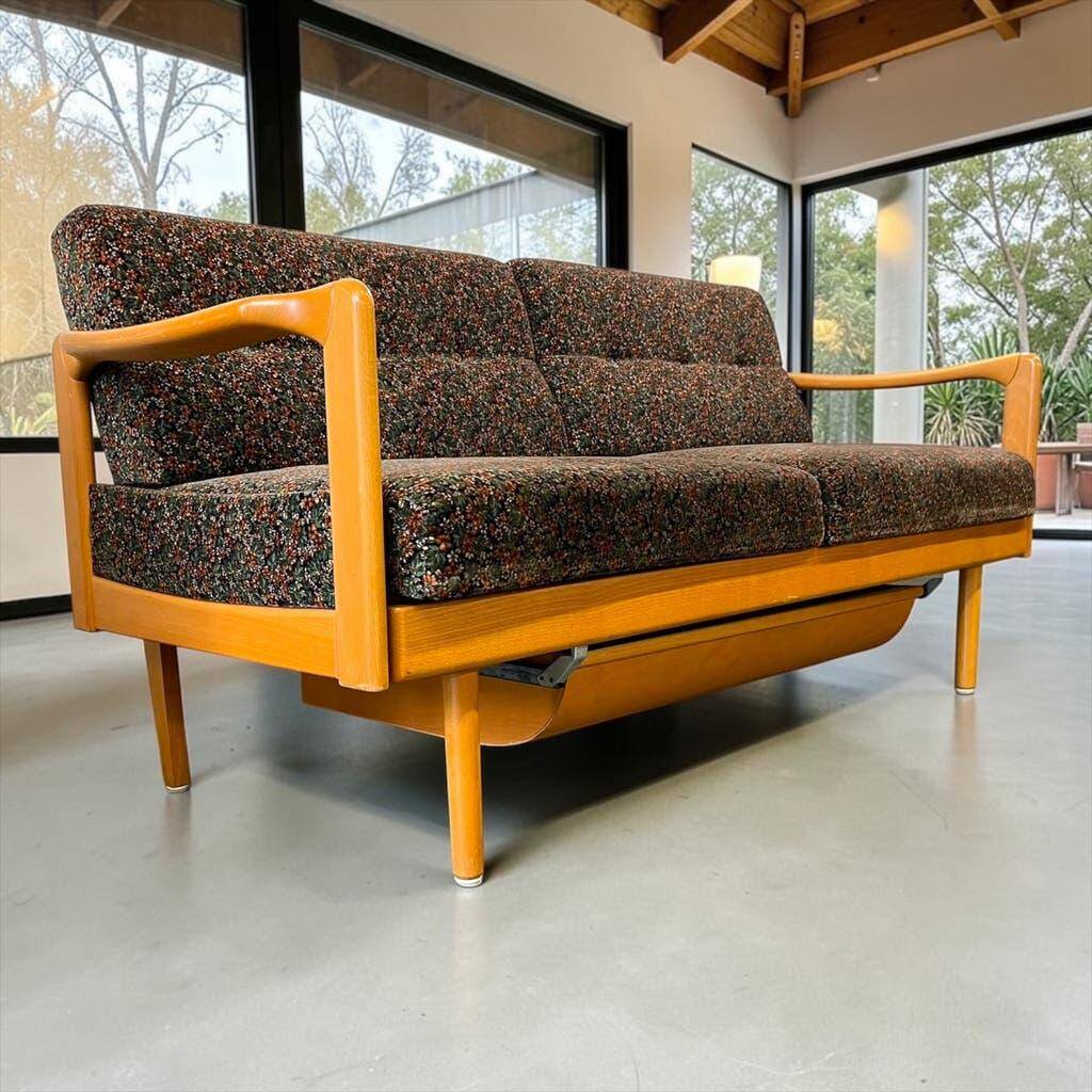 Lit de jour/fauteuil/canapé vintage en bois KNOLL