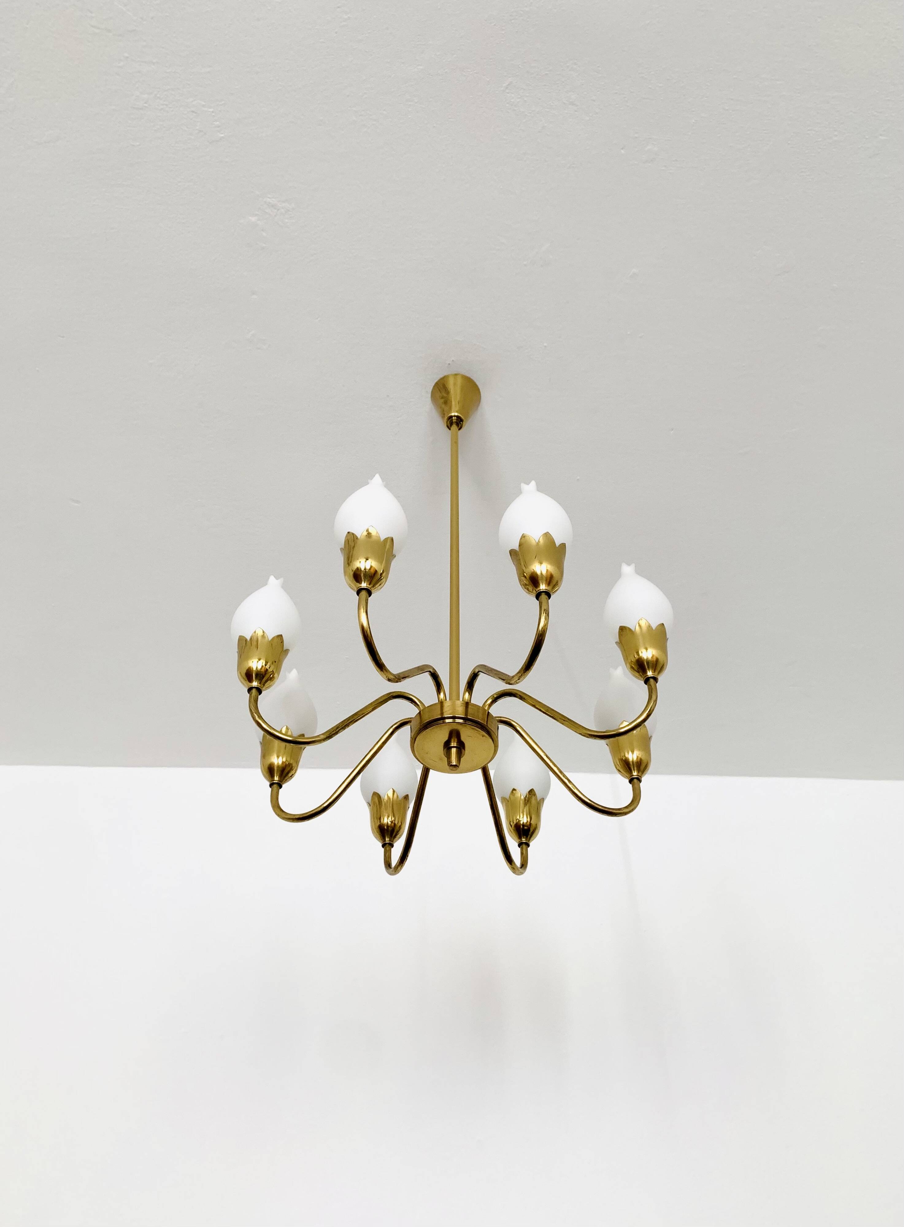 Danish Brass Chandelier by Fog and Morup