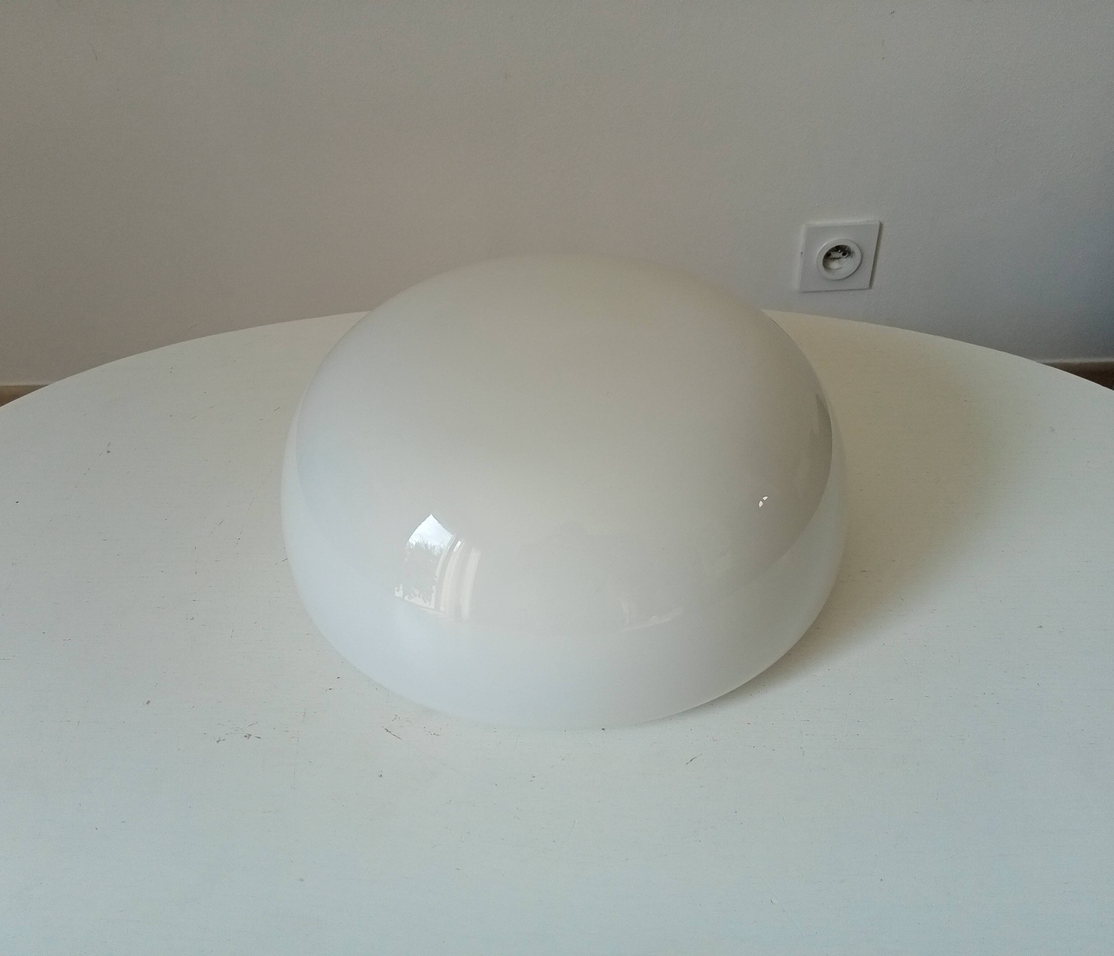 Vintage opaline dome ceiling light from the 60s