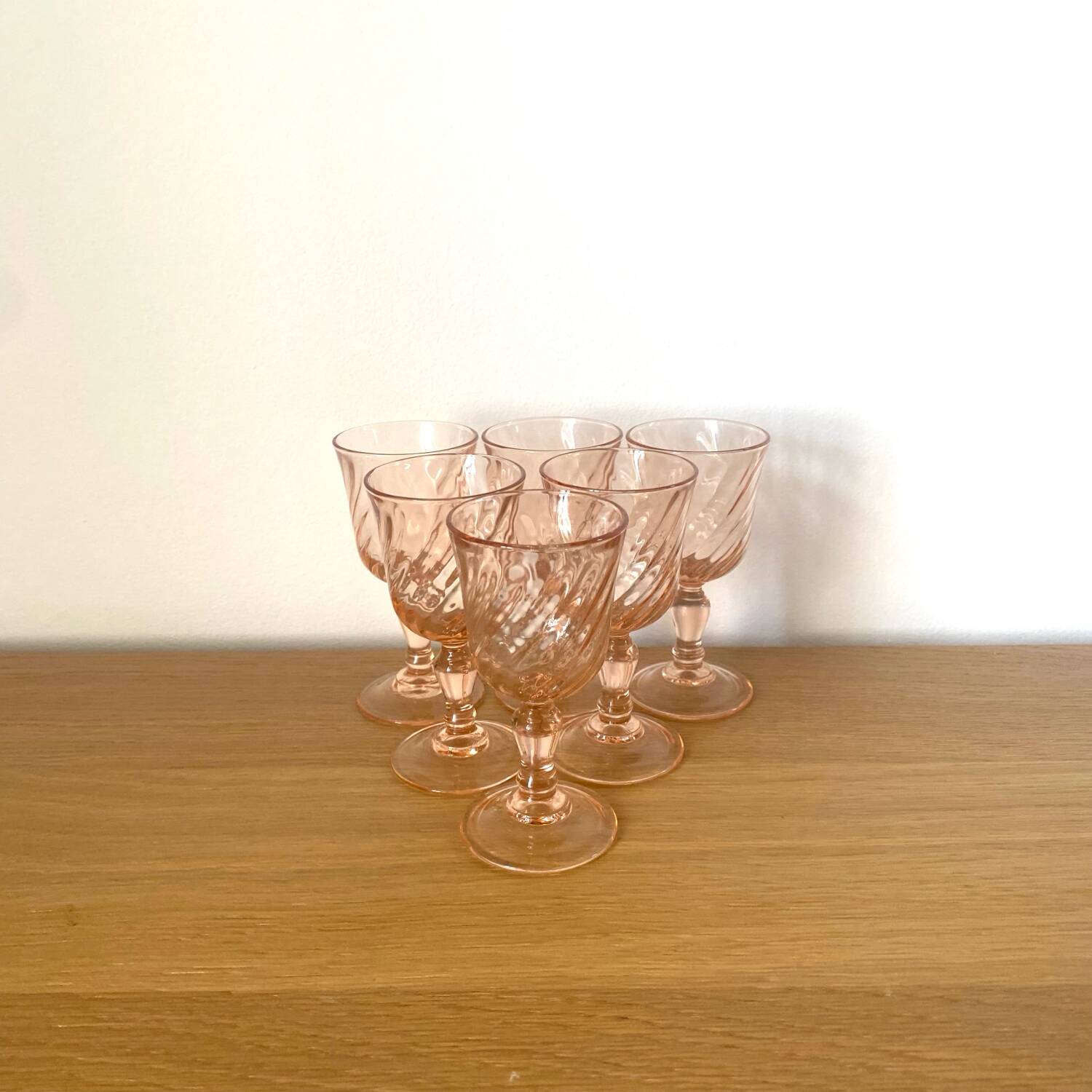 Verres à liqueur Rosaline - Luminarc - Arcoroc - vintage