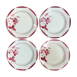 Four Gien porcelain plates