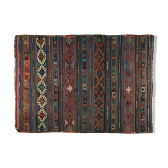 Tapis kilim anatolien fait à la main 266 cm x 186 cm