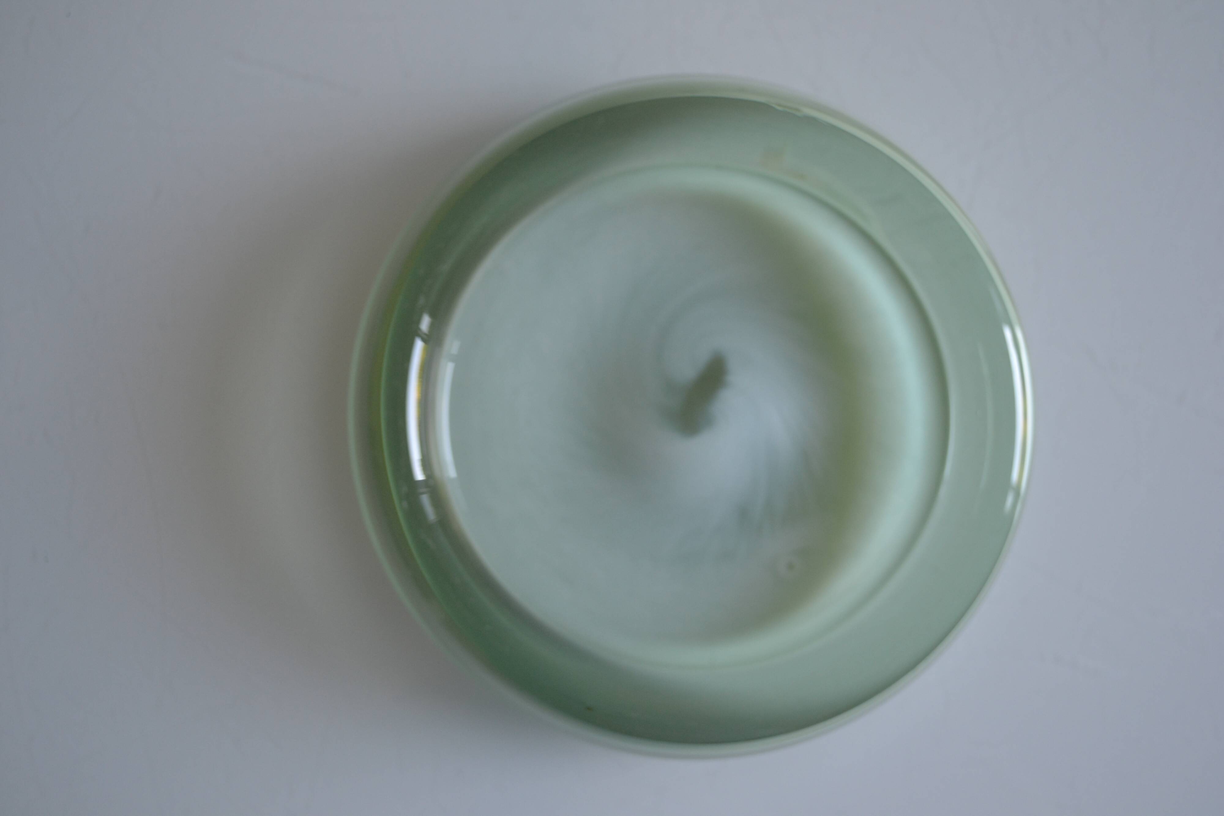 60's pocket tray Murano glass light green Italy