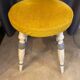 Ancien tabouret debut xxeme pieds bois et assise ronde capitonnee