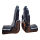 Pair of vintage black ceramic hand bookends
