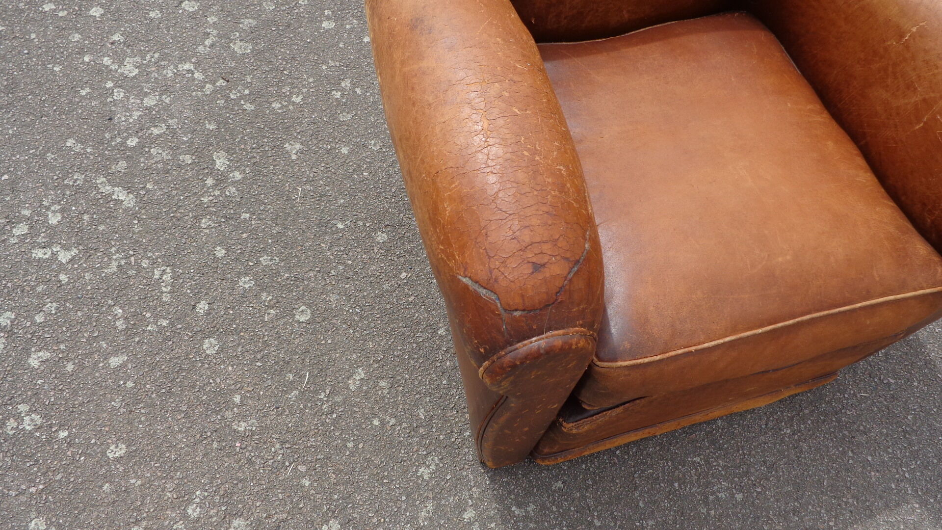 Pair of leather club armchairs