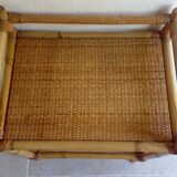 Bedside table vintage rattan