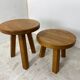 Tables d’appoint vintage brutalistes en chêne années 1960, ensemble de 3