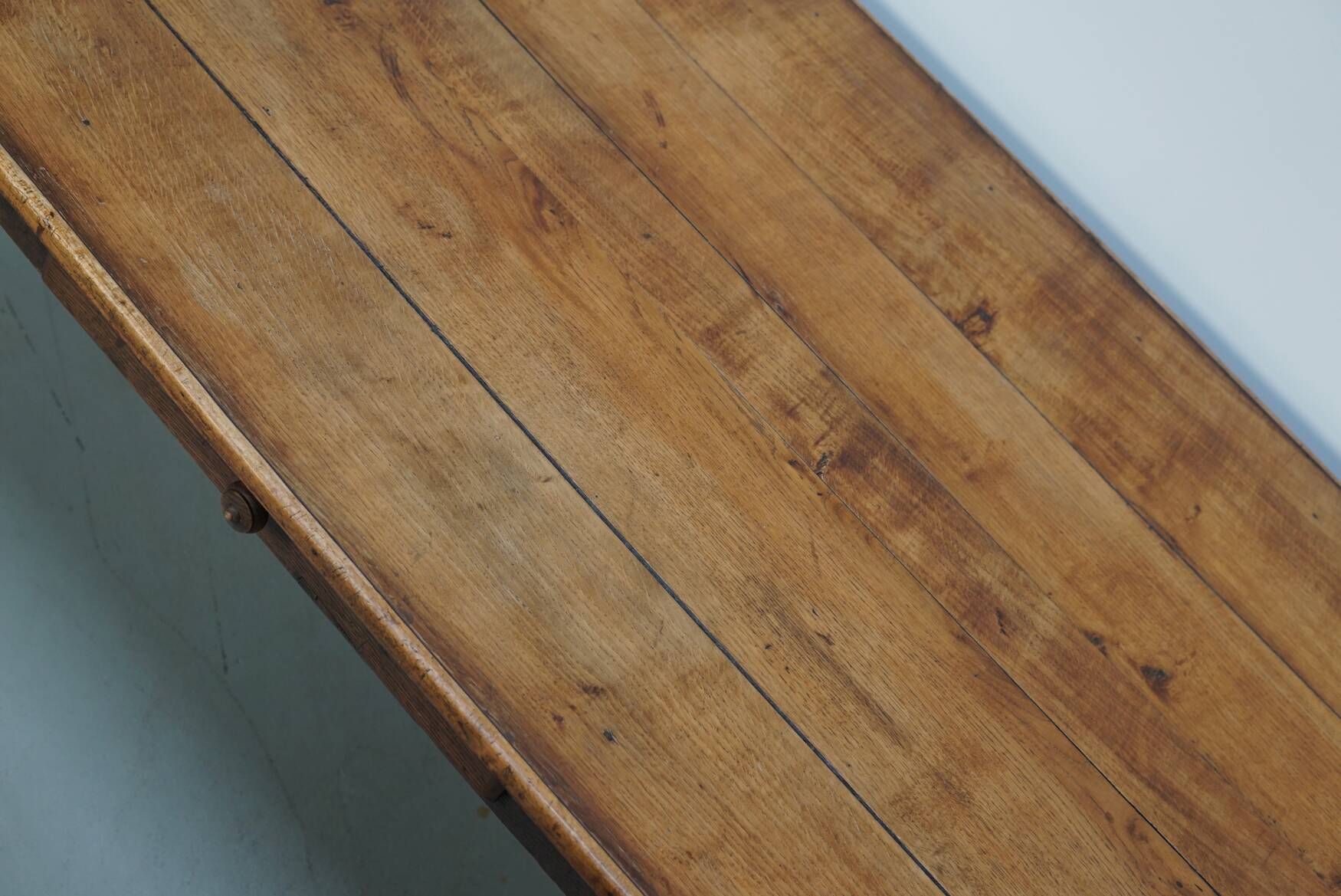 Rustic French Farmhouse Oak Dining Table from the Early 20th Century